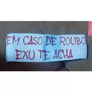 Adesivo de Carro em Caso de Roubo Exú Te Acha 20x6,5 cm 5