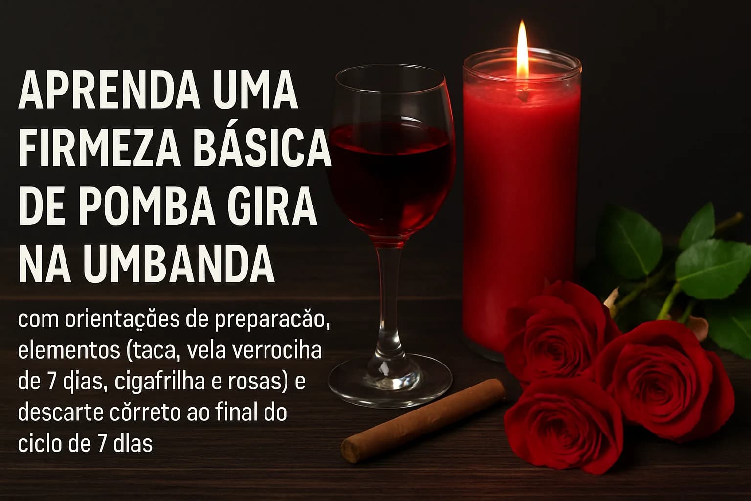 Firmeza Básica de Pomba Gira (Umbanda) — Ritual de 7 Dias com Taça, Vela e Rosas