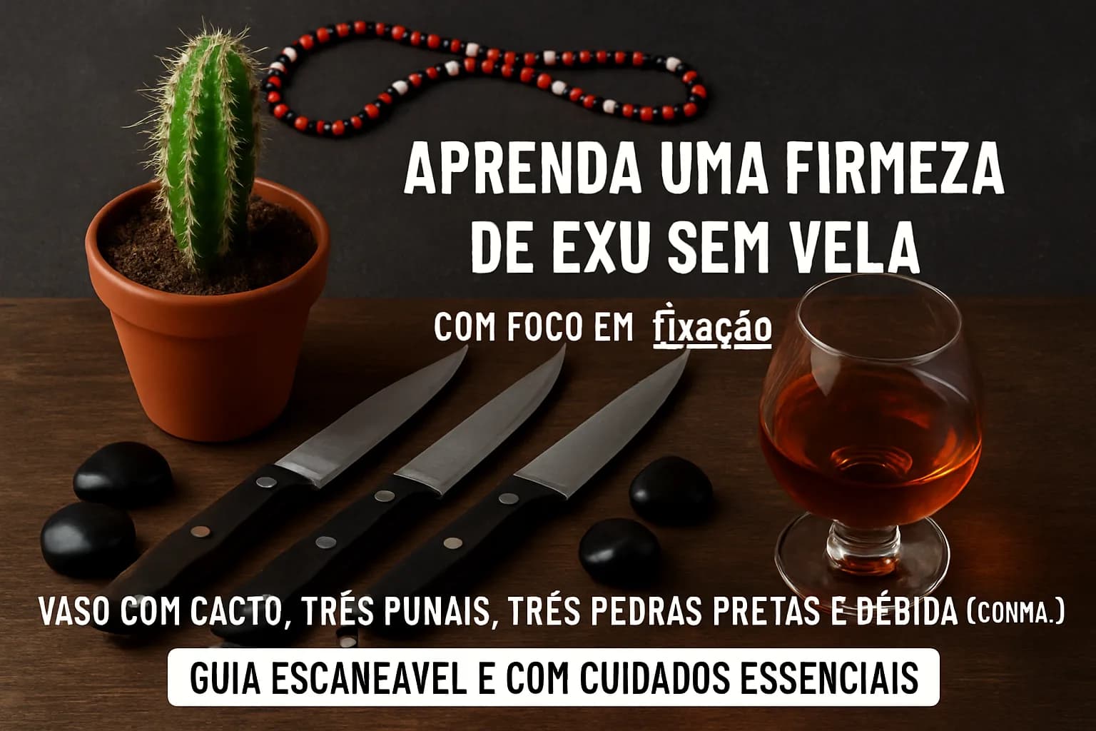Firmeza de Exu sem vela: prática de fixação com planta, punhais e pedras (tradição de Exu)