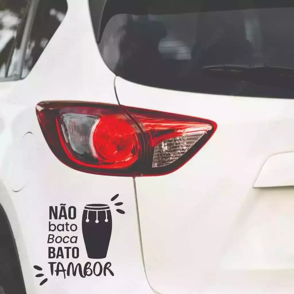 Adesivo Recortado - Nao Bato Boca Bato Tambor 14x14