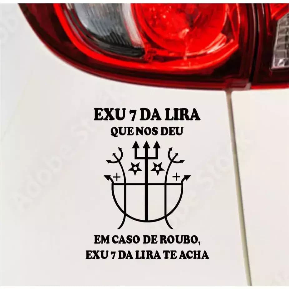 Adesivo Nunca Foi Sorte, Sempre Foi Exu 7 da Lira 15x12cm