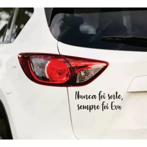Adesivo Recortado - Nunca Foi Sorte, Sempre Foi Exu 16x7 cm