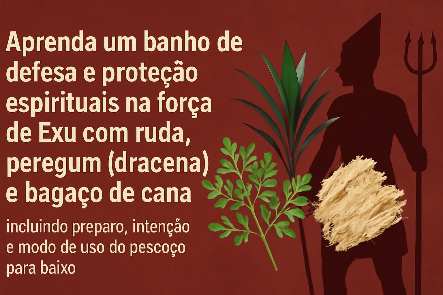 Banho de Defesa e Proteção na Força de Exu (ruda, peregum e bagaço de cana) — passo a passo