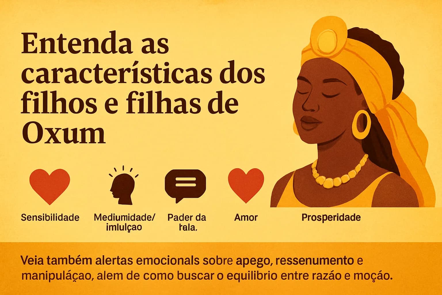 Filhos e Filhas de Oxum: características emocionais, amor, prosperidade e desafios espirituais (guia SEO)