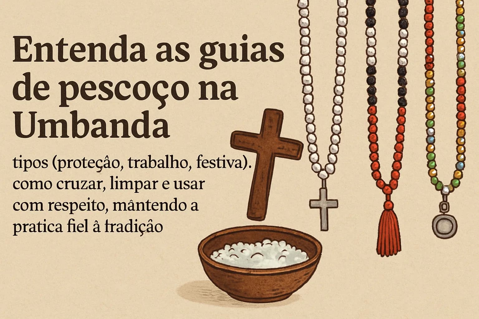 Guia de Pescoço na Umbanda: função, tipos e cuidados
