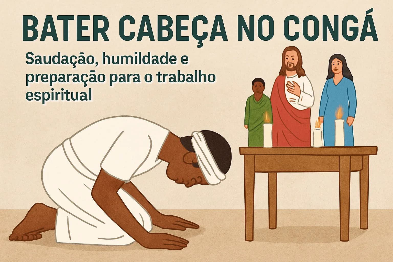 Por que os médiuns de Umbanda batem cabeça no Congá: significado, humildade e conexão energética