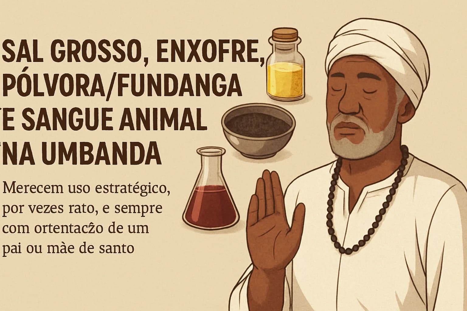 Umbanda: 4 elementos que exigem cautela (sal grosso, enxofre, pólvora e sangue animal)
