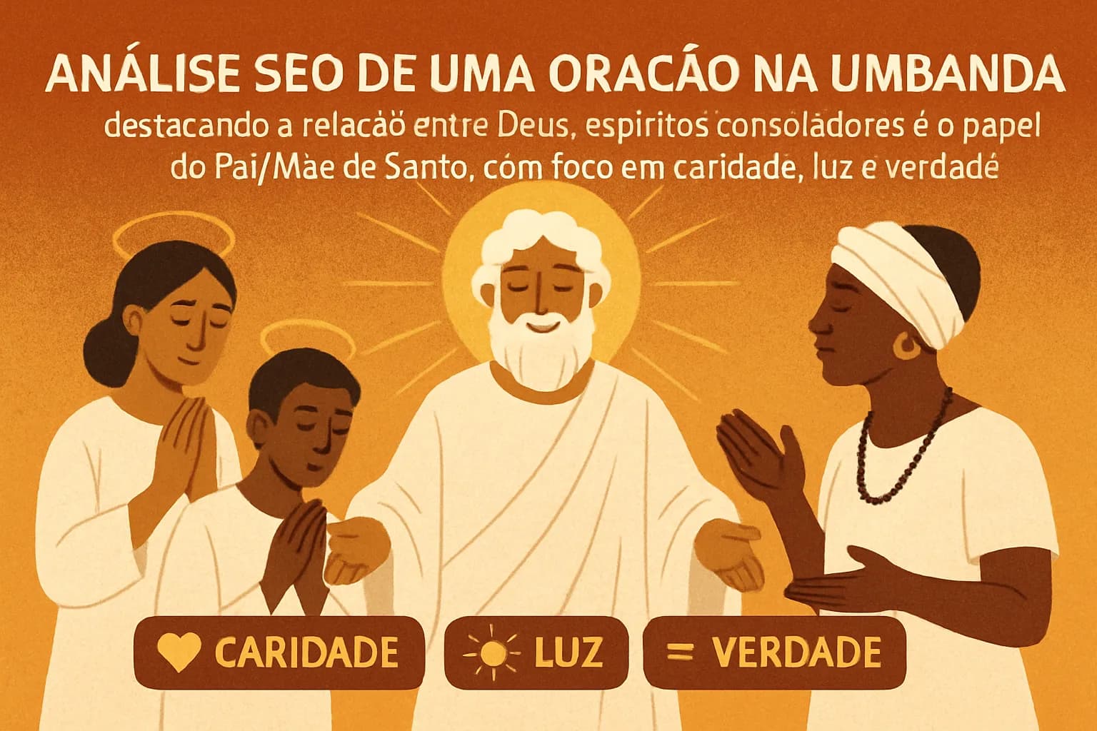 Umbanda: Oração, Luz e Espiritualidade — leitura respeitosa de uma oração de Pai/Mãe de Santo